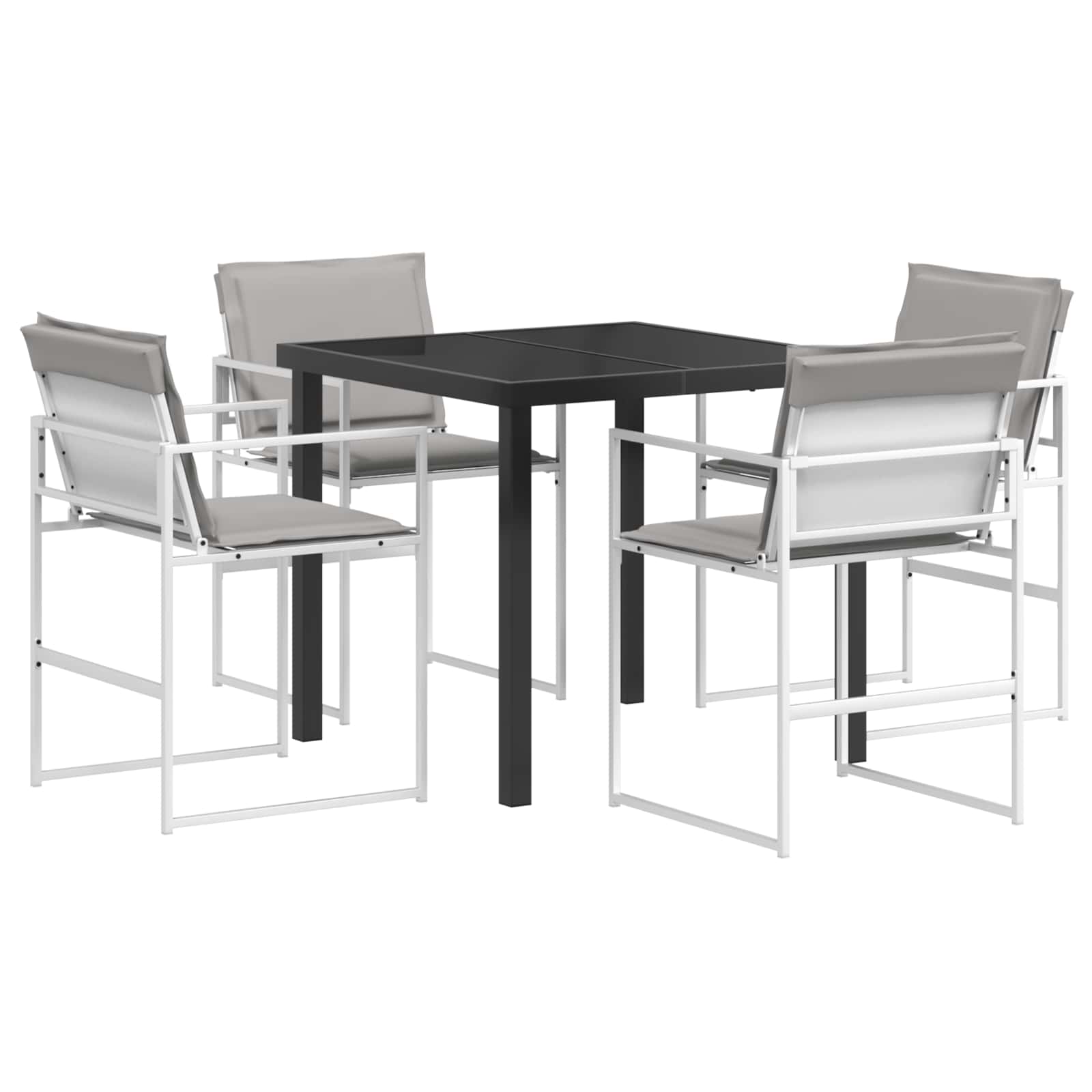 Garten Essgruppe 5 pcs Schwarz 140 x 70 x 73 cm