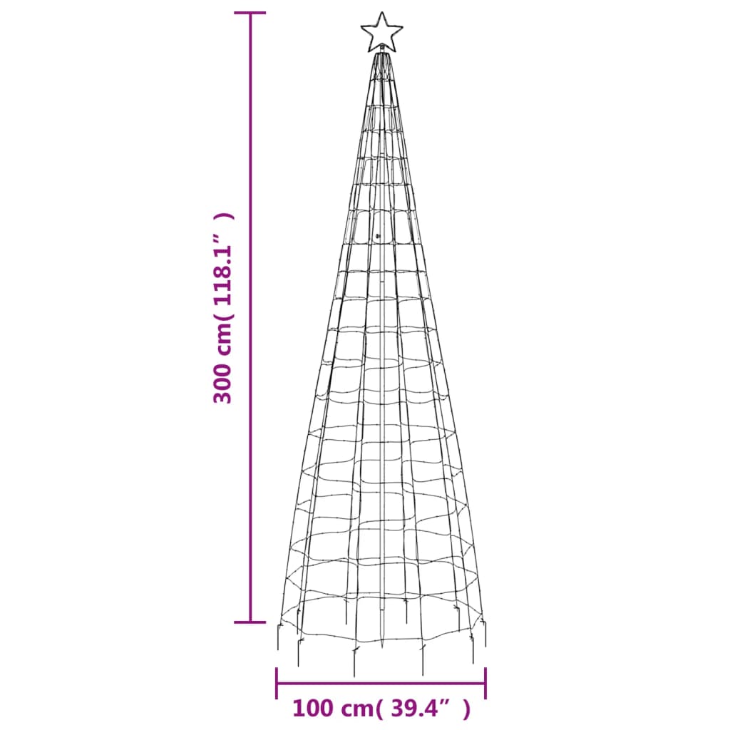 LED-Weihnachtsbaum mit Erdspießen 220 LEDs Warmweiß 180 cm