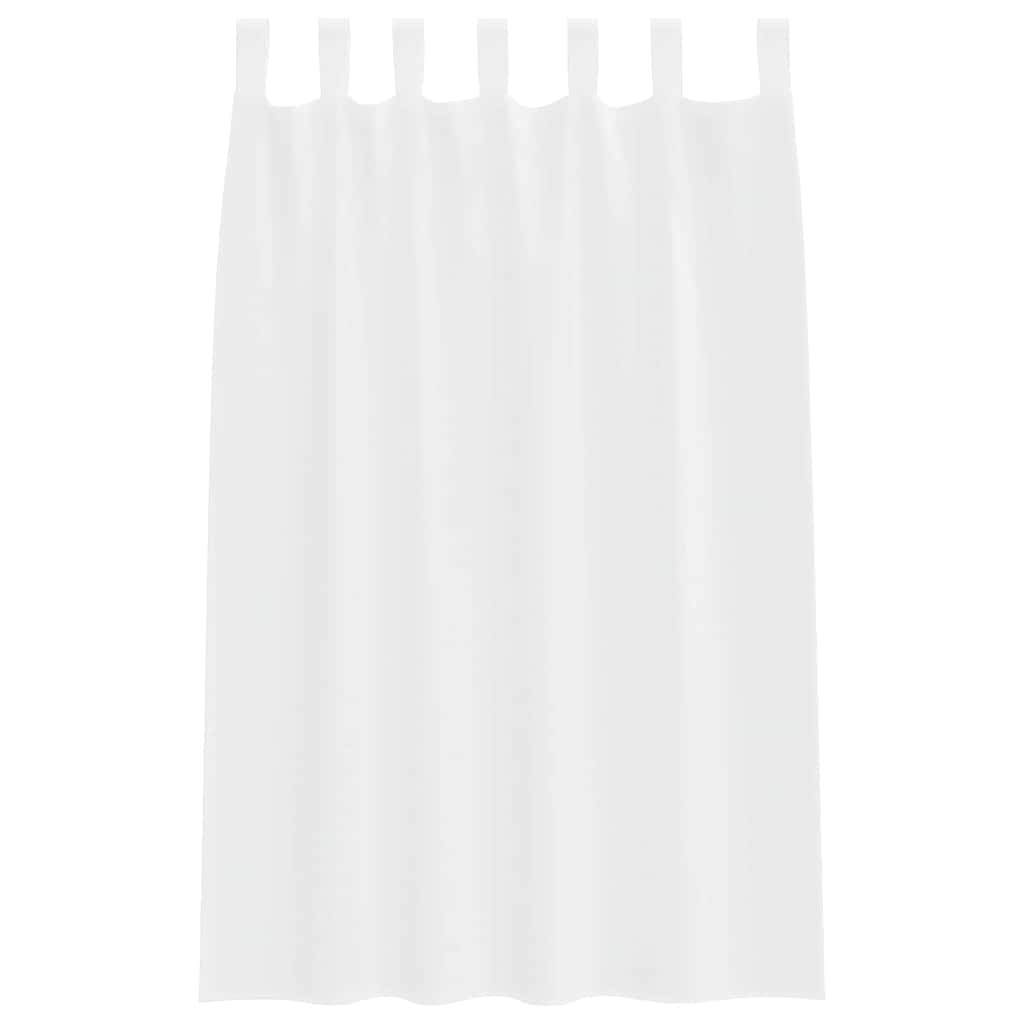 Voile-Vorhang mit Vorhängen 2 pcs Weiß 140 x 140 cm Polyester