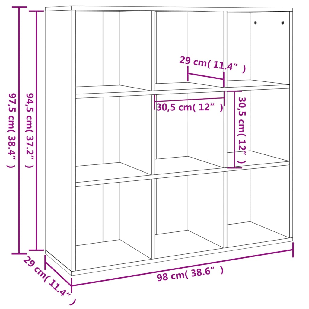 Bücherregal Weiß 98x29x97,5 cm Holzwerkstoff