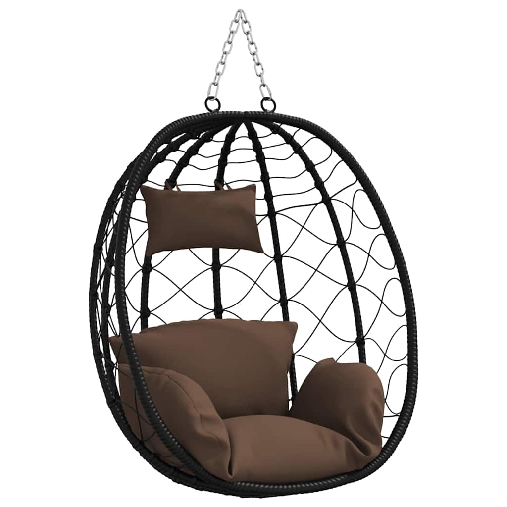 Hängendes Ei-Stuhl Anthrazit 91,5 x 54,5 x 107 cm Poly-Rattan