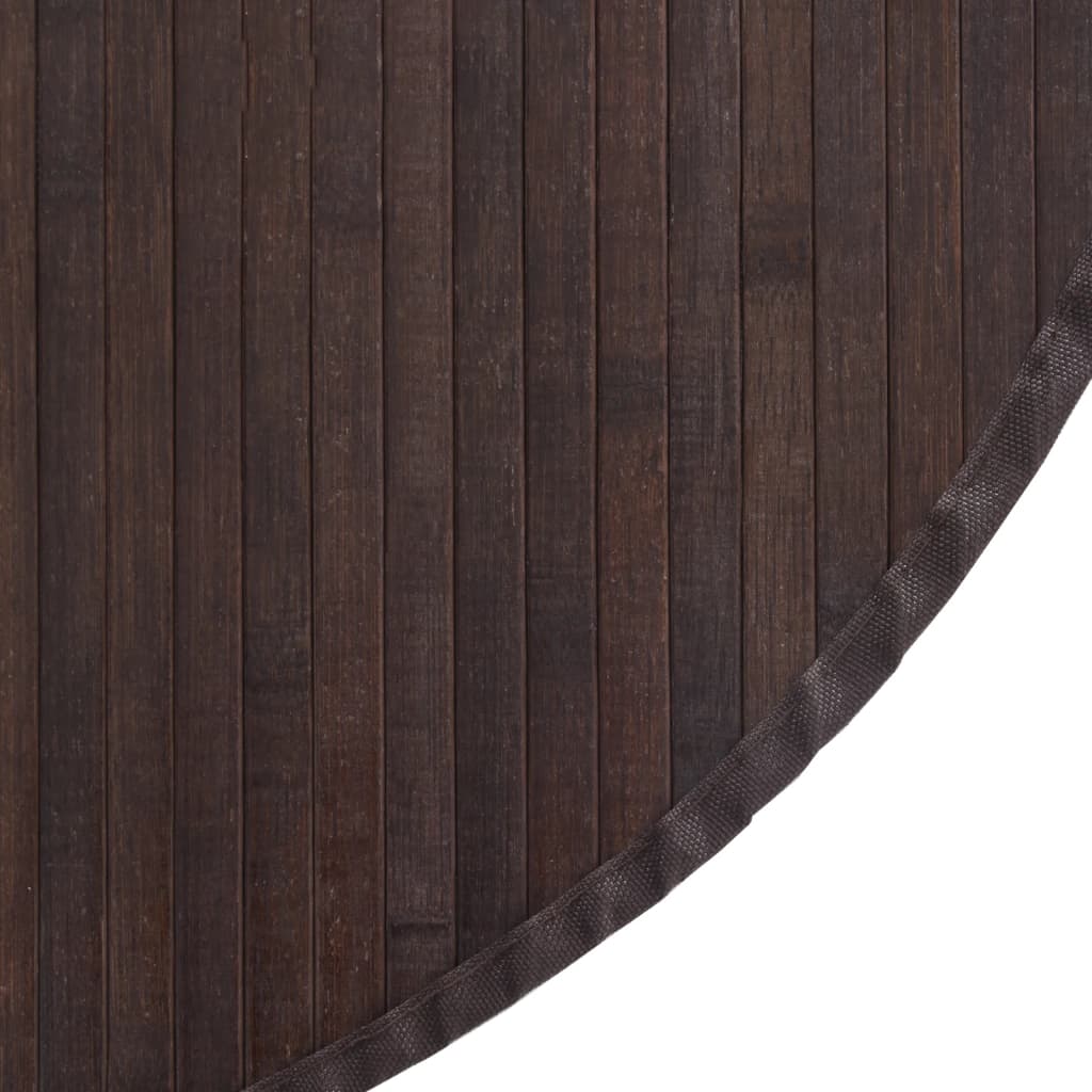 Teppich Rund Schwarz 60 cm Bambus