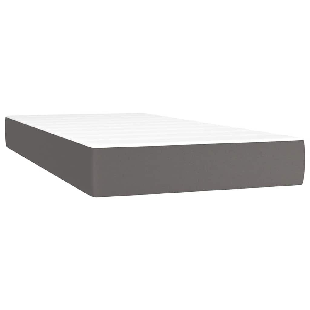 Taschenfederkernmatratze Mittel Schwarz 80x200x20 cm Kunstleder