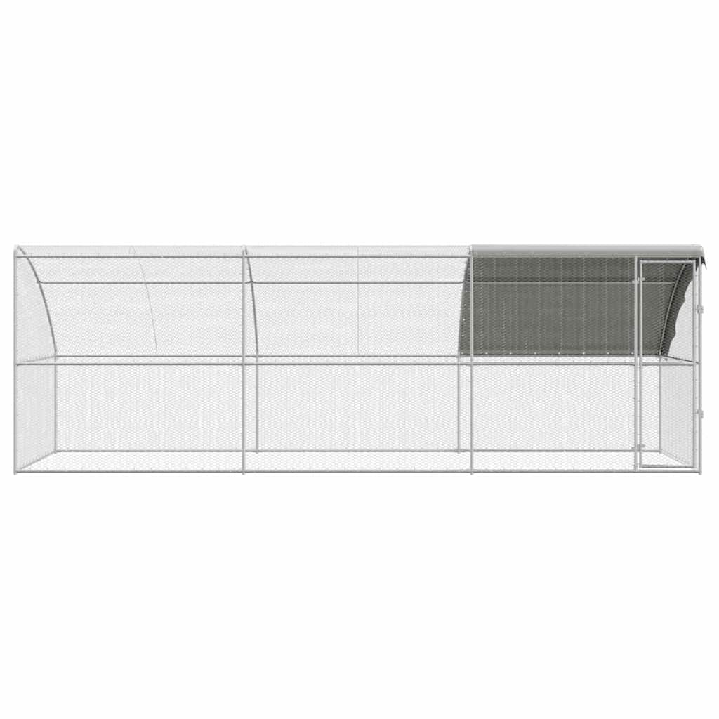 Hühnerkäfig 2 pcs Silber 400 x 200 x 200 cm Stahl und PE