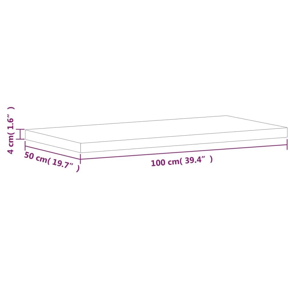 Waschtischplatte 80x40x1,5 cm Massivholz Buche