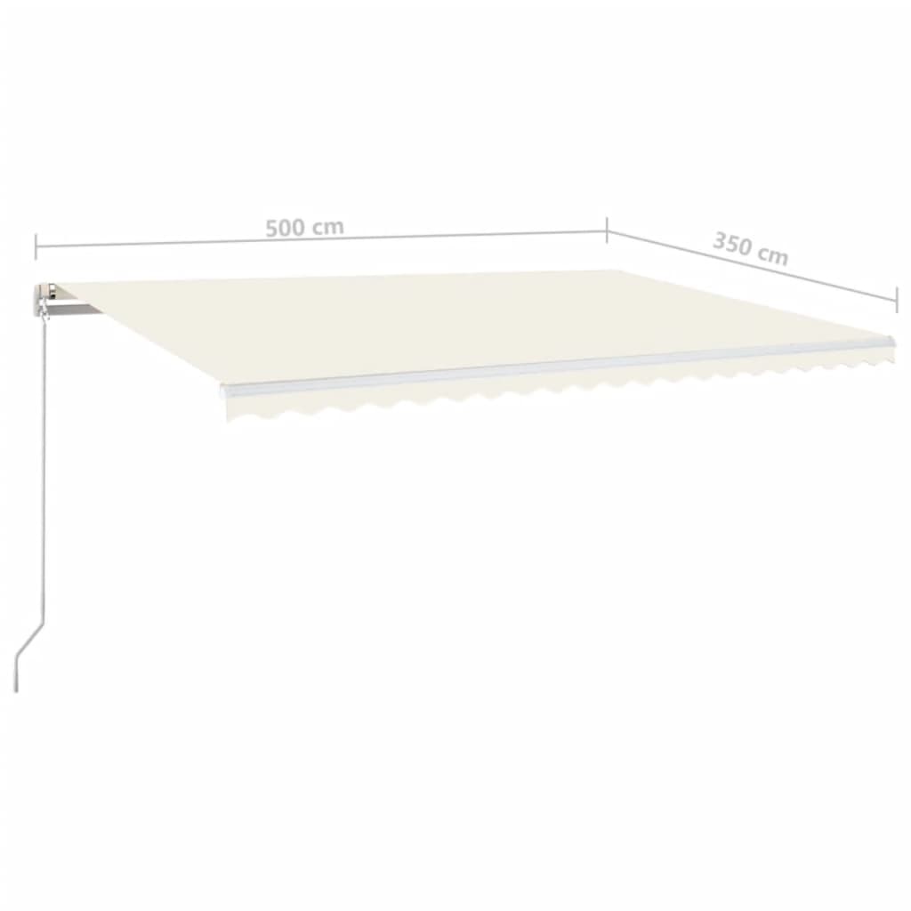 Markise Manuell Einziehbar mit LED 300x250 cm Blau und Weiß