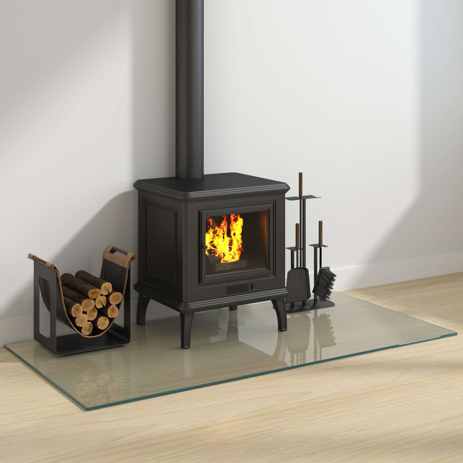Feuerstelle Glasplatte Transparent 80 x 50 cm Glas