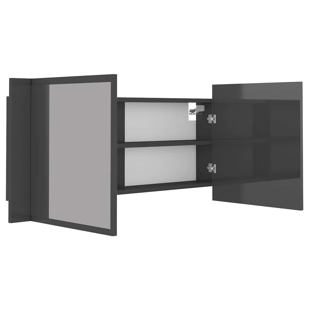 LED-Bad-Spiegelschrank Weiß 100x12x45 cm Acryl