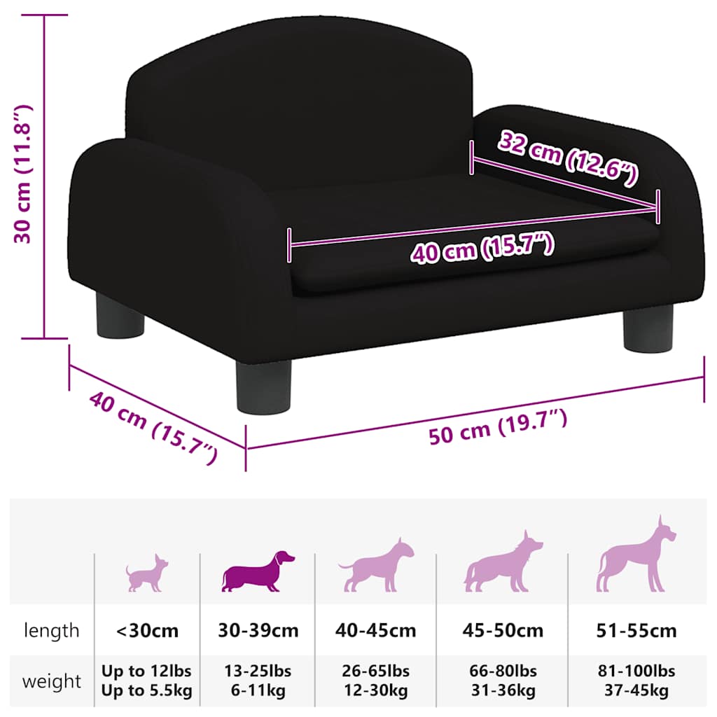 Hundebett Dunkelgrau 70x45x30 cm Stoff