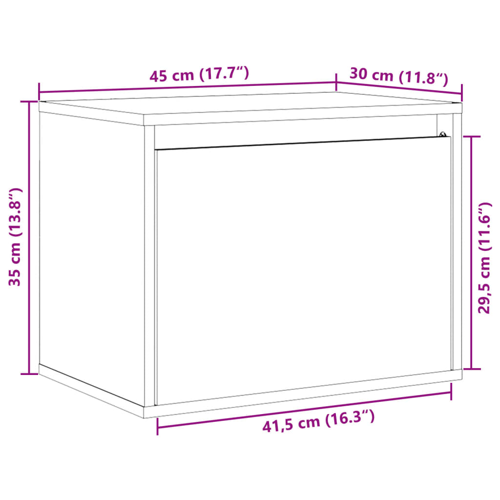 Wandschrank 45x30x35 cm Massivholz Kiefer