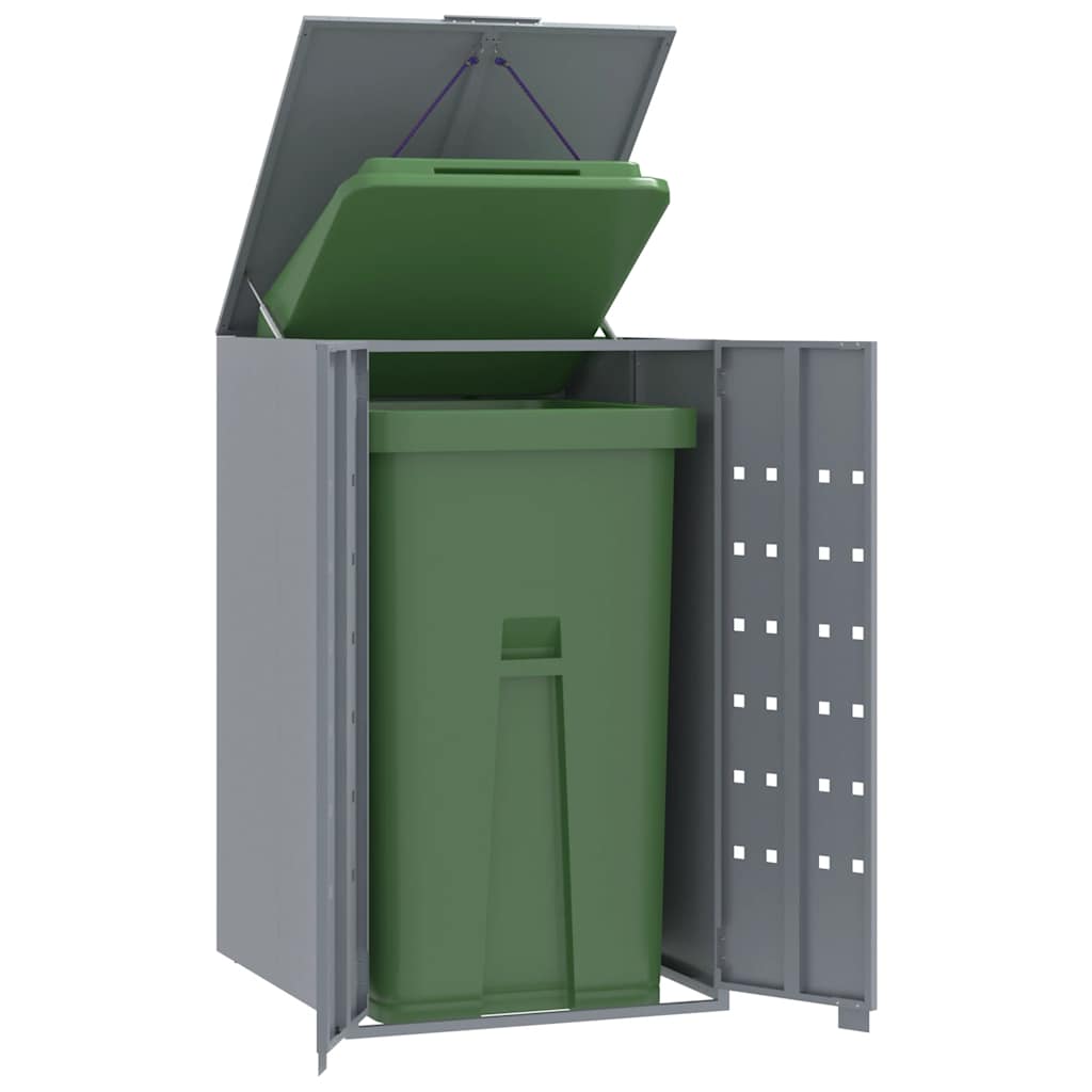 Mülltonnenbox für 2 Tonnen Schwarz 138x79x117 cm Stahl
