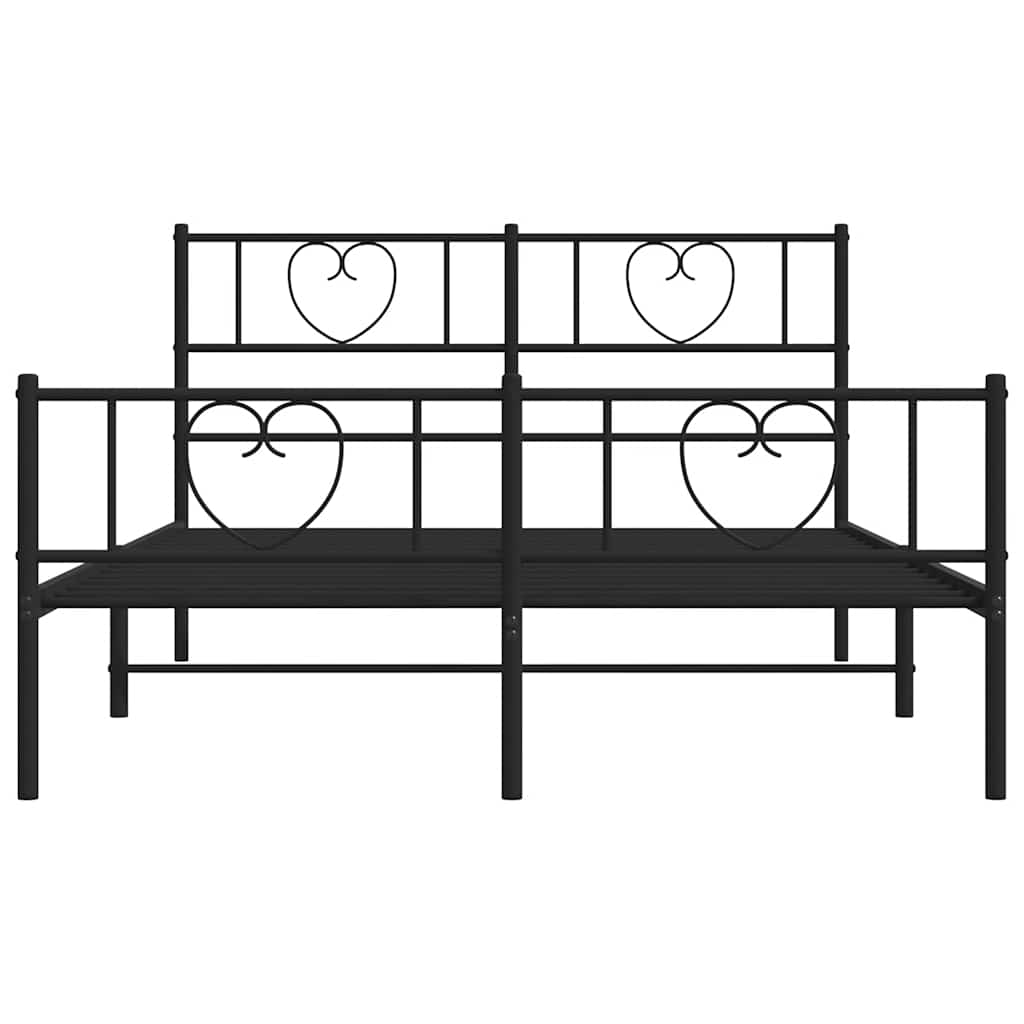Bettgestell mit Kopfteil Metall Schwarz 100x190 cm