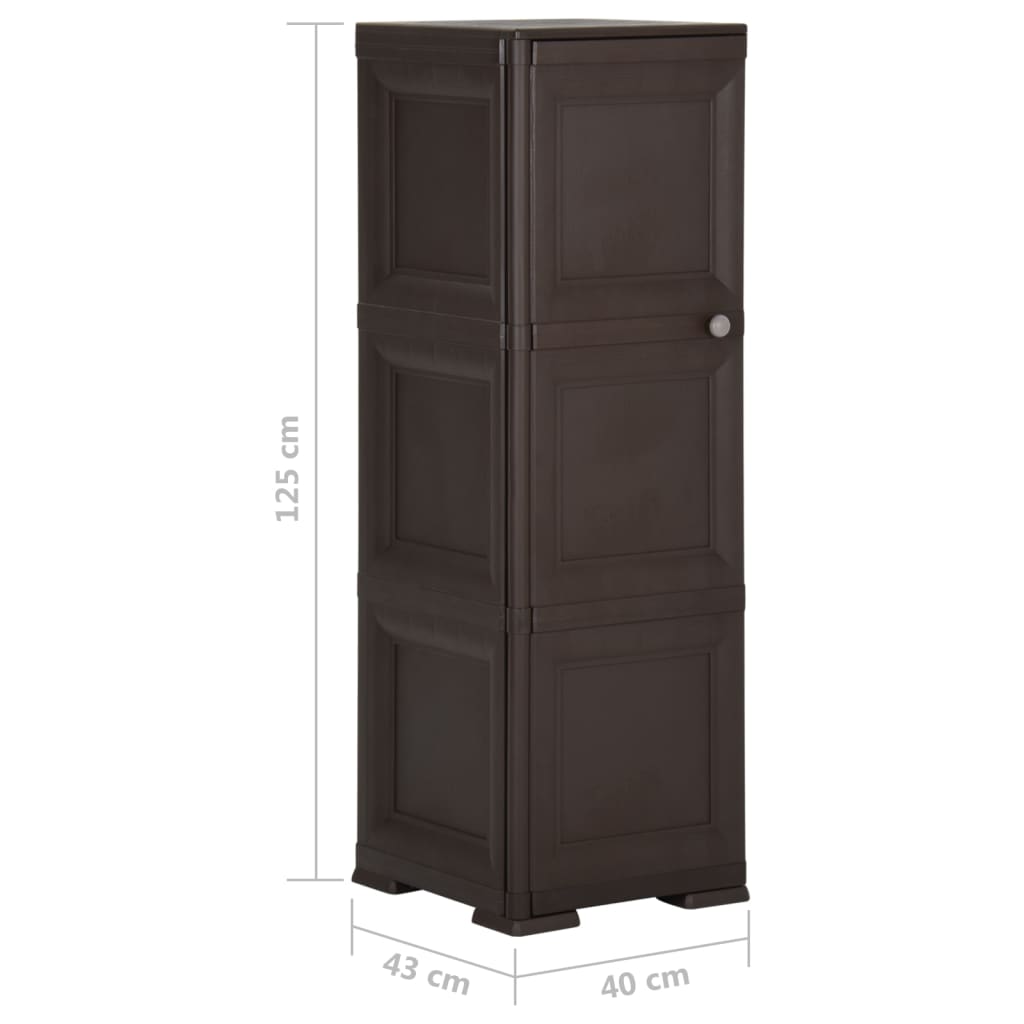 Kunststoffschrank 79x43x125 cm Holzdesign Vanilleeis