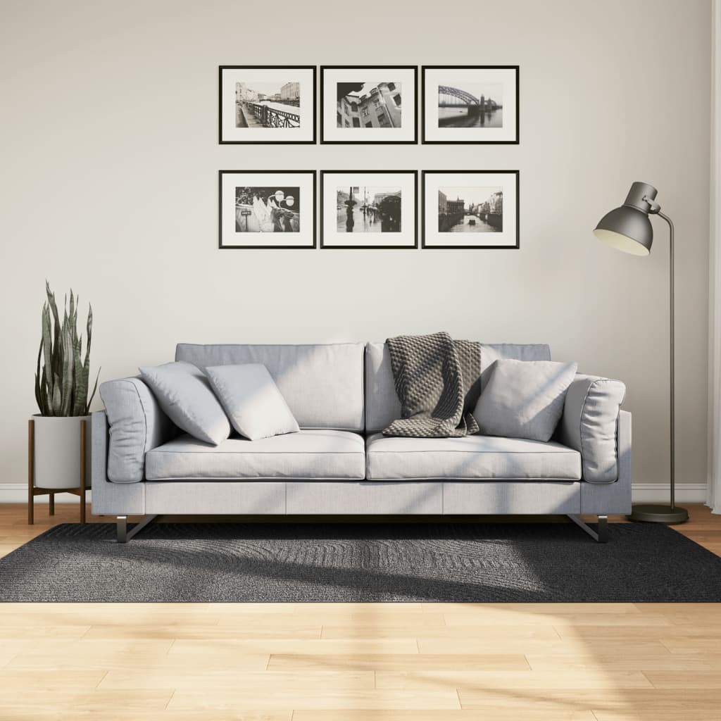 Teppich IZA Kurzflor Skandi-Stil Anthrazit 80x150 cm