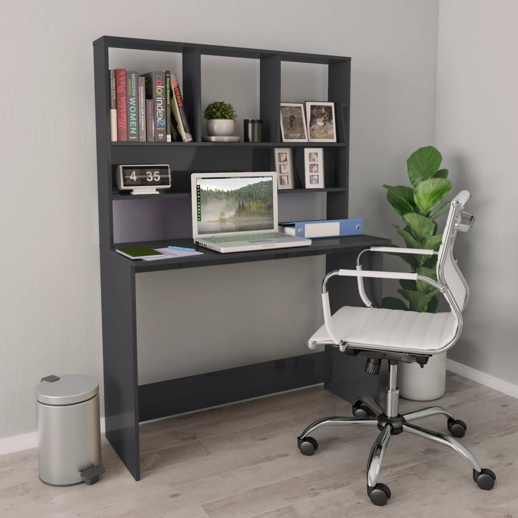 Schreibtisch mit Regalen Weiß 110x45x157 cm Holzwerkstoff