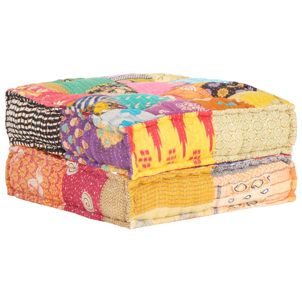 2-Sitzer Modularer Pouf Patchwork Stoff