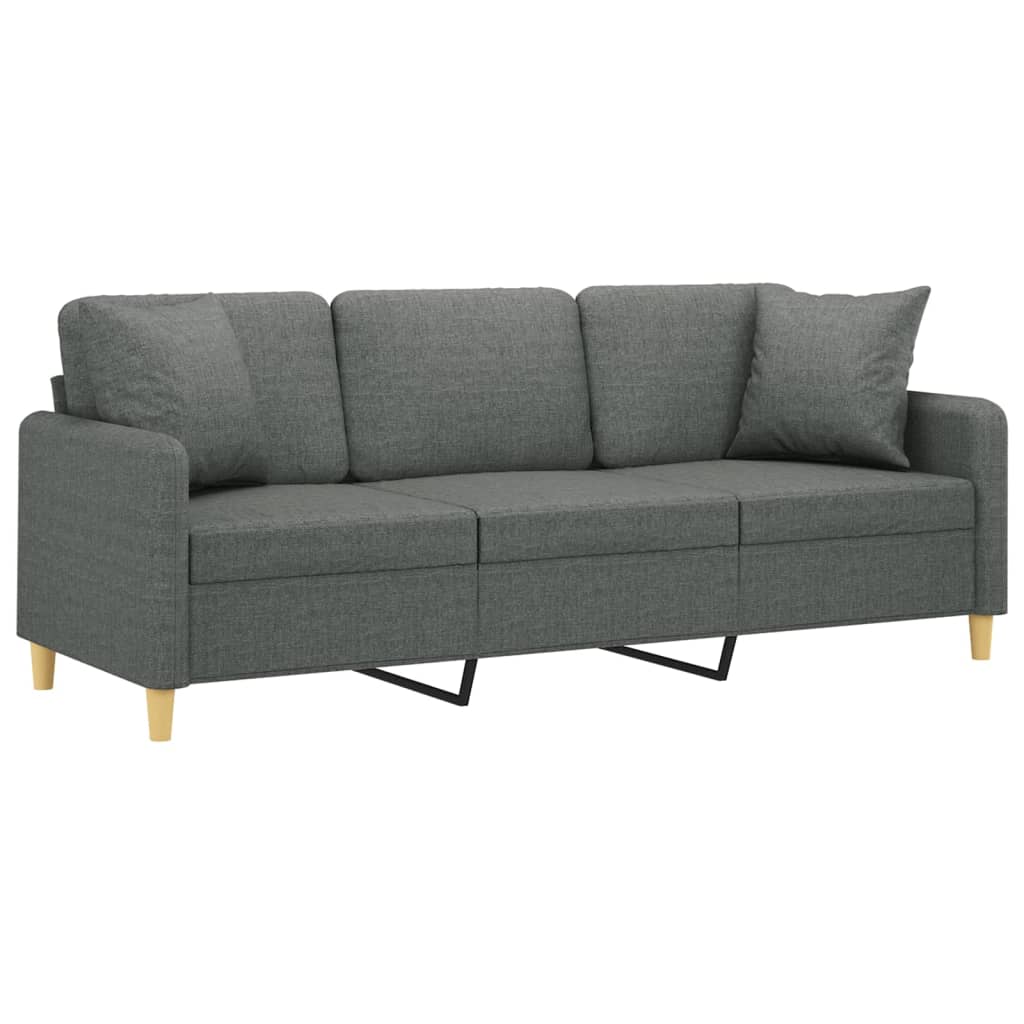 2-Sitzer-Sofa mit Zierkissen Braun 120 cm Stoff