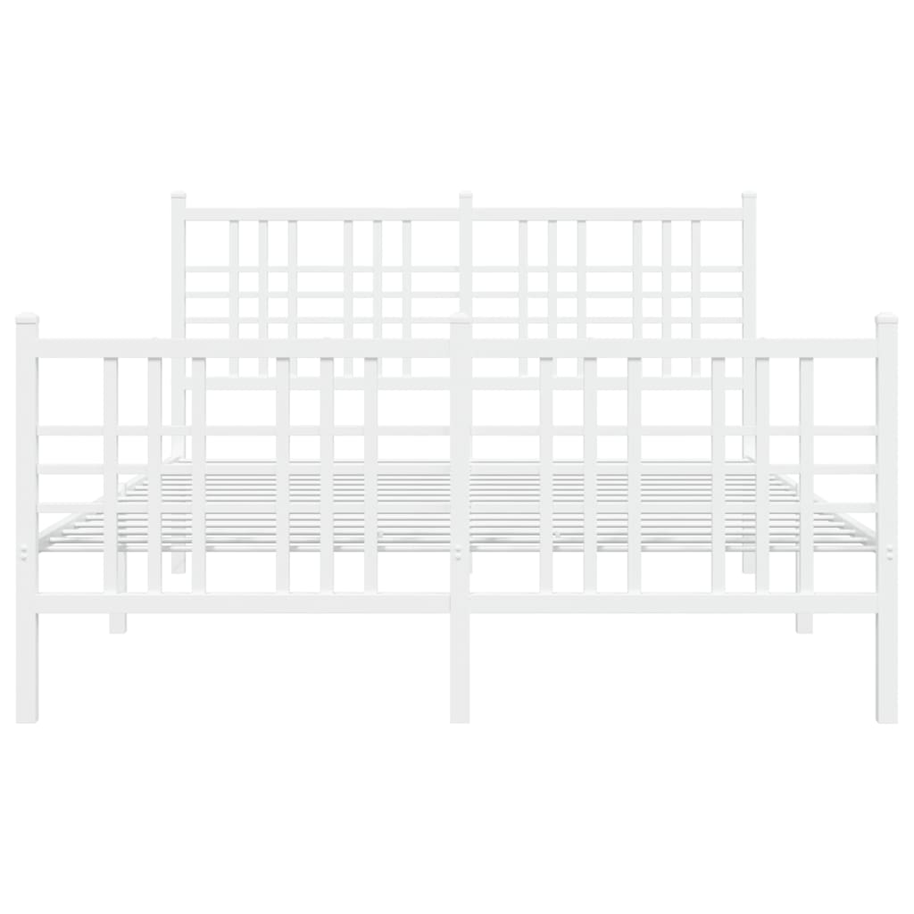 Bettgestell mit Kopf- und Fußteil Metall Schwarz 90x200 cm