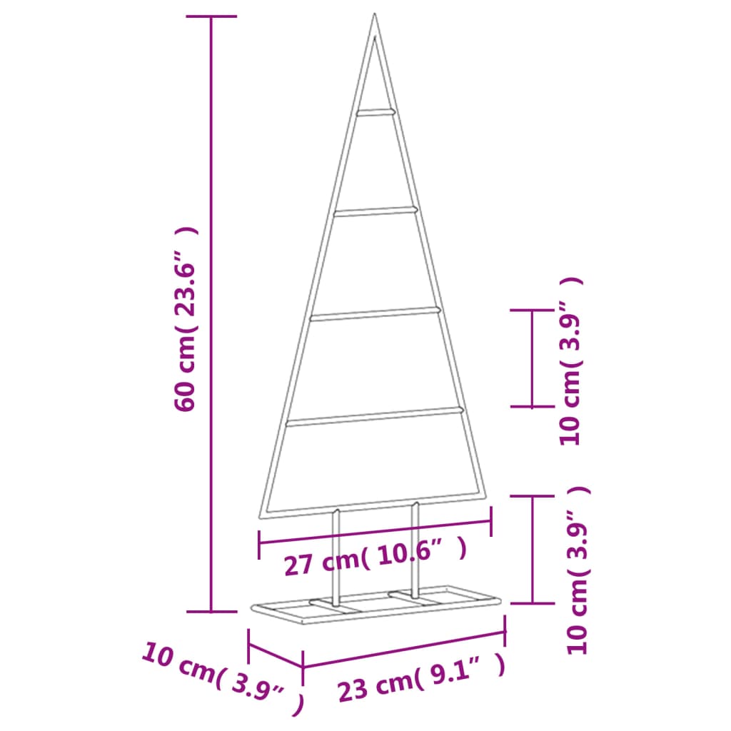 Metall Weihnachtsbaum Gold 60 cm Pulverbeschichteter Stahl