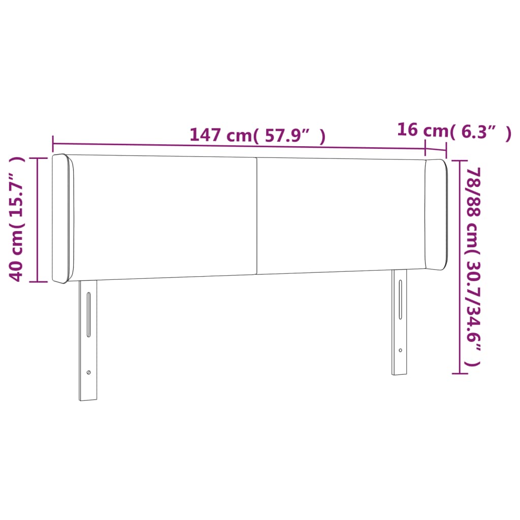 Kopfteil mit Ohren Creme 83x16x78/88 cm Kunstleder