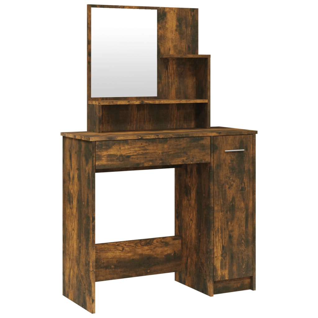 Schminktisch mit Spiegel Weiß 86,5x35x136 cm