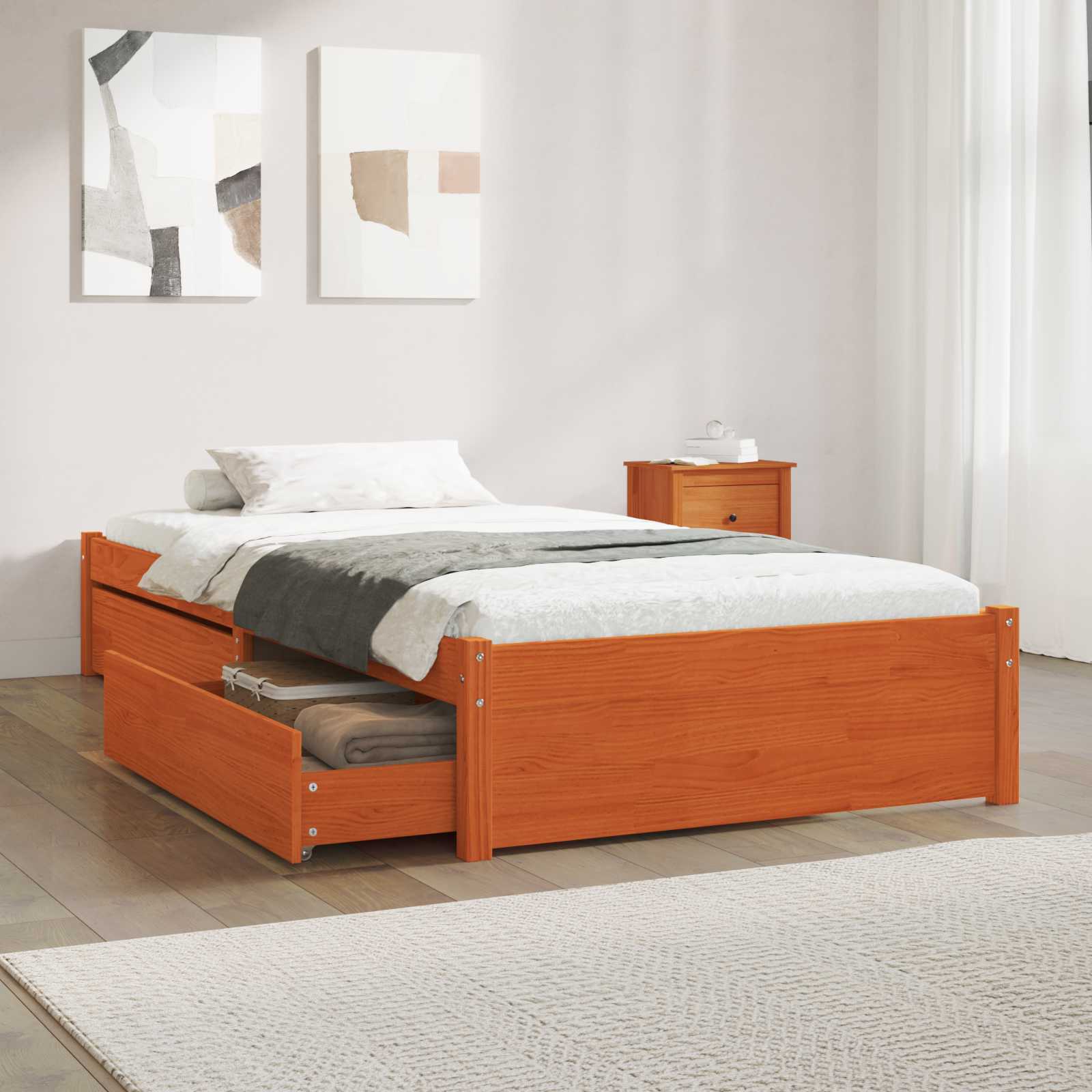 Bett mit Schubladen 75x190 cm