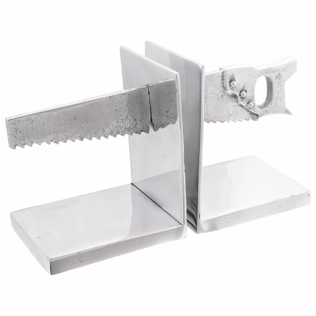Buchstützen 2 pcs Silber 12 x 9 x 19 cm Aluminium