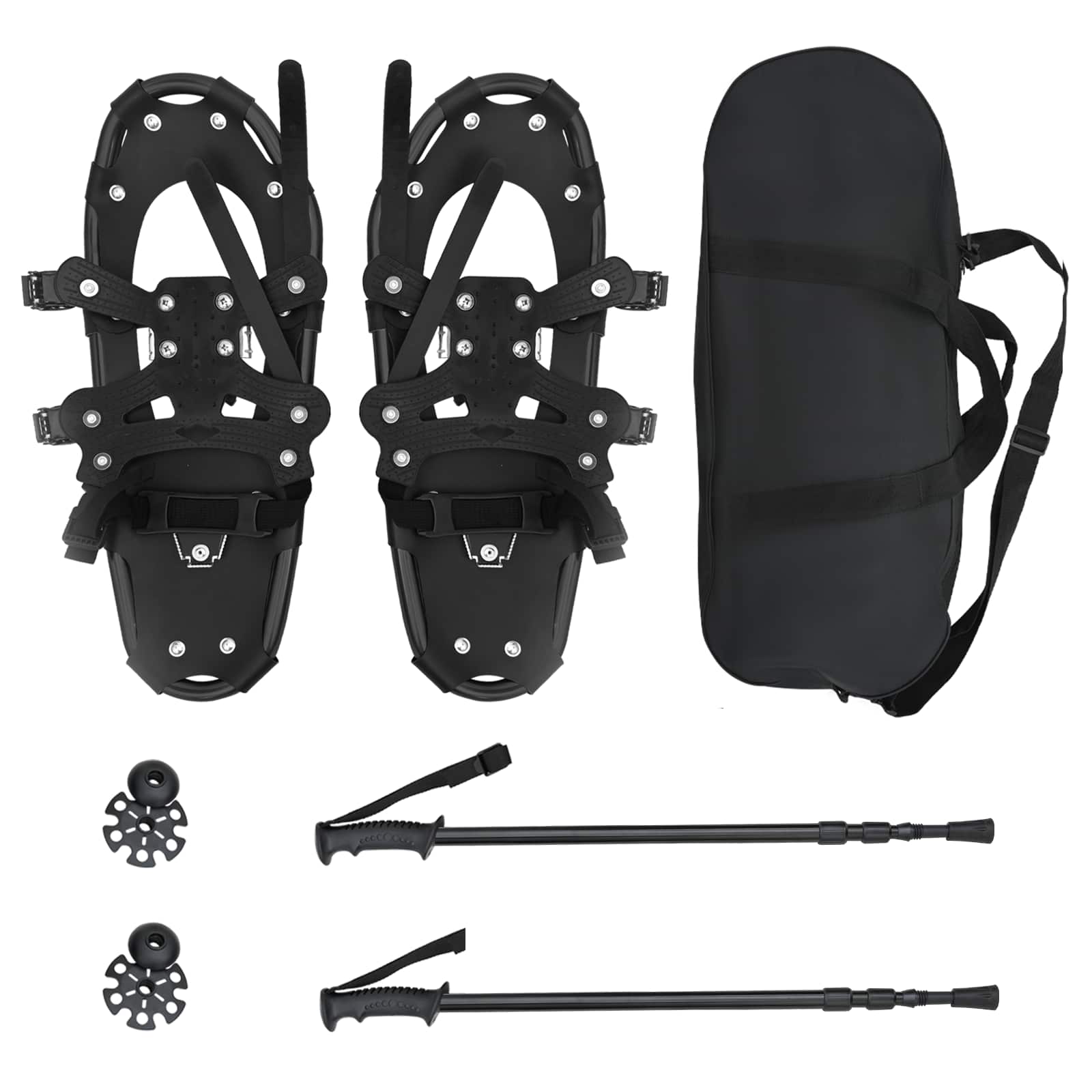3 in 1 Schneeschuhe Silber und Schwarz 53,5 x 21 cm