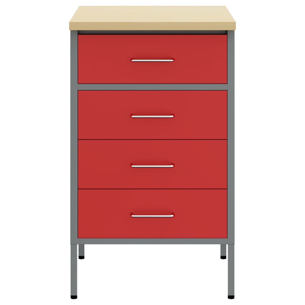 Werkbank mit Schubladen Schwarz und Grau 50 x 55 x 85 cm