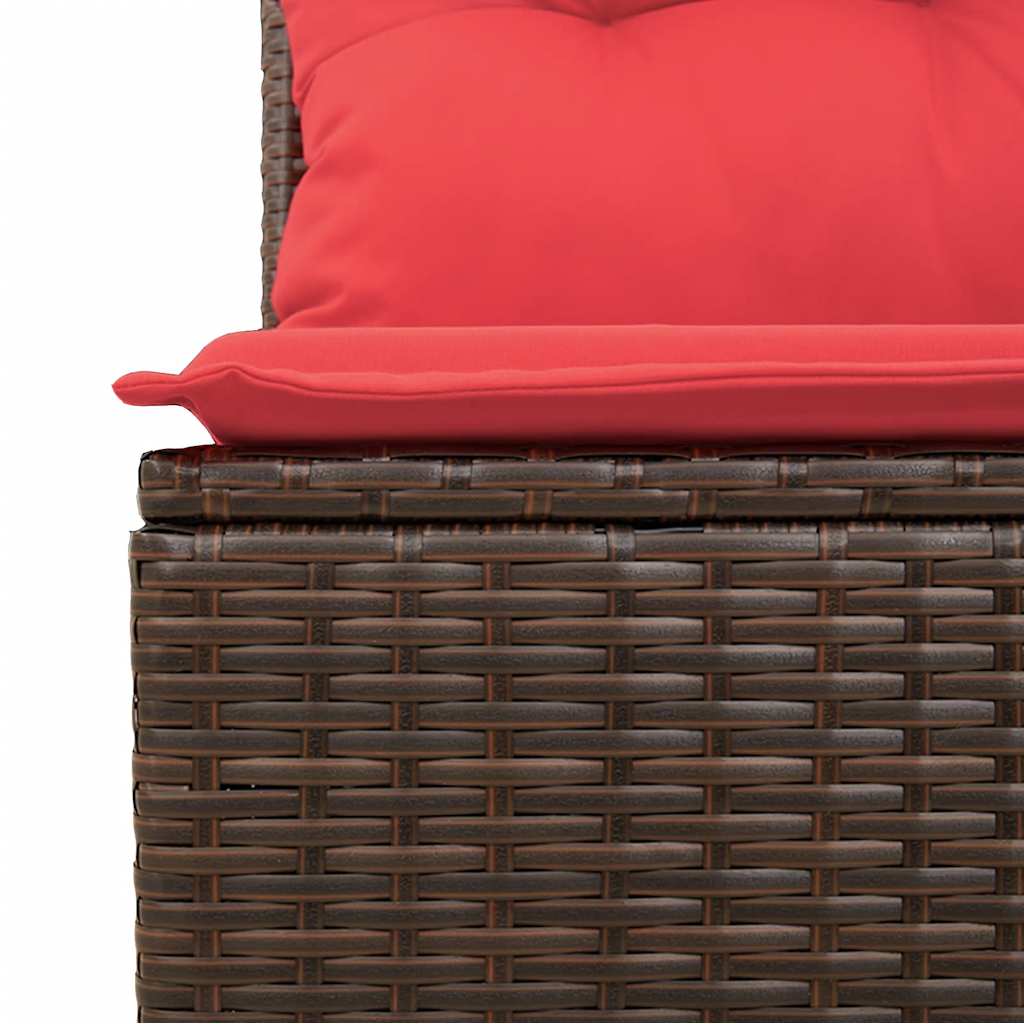 10-tlg. Garten-Sofagarnitur mit Kissen Schwarz Poly Rattan