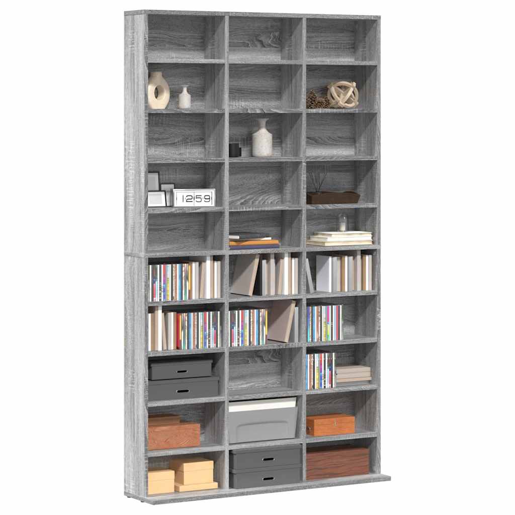 CD Regal Schwarz Eichen-Optik 101 x 23 x 177,5 cm Holzwerkstoff