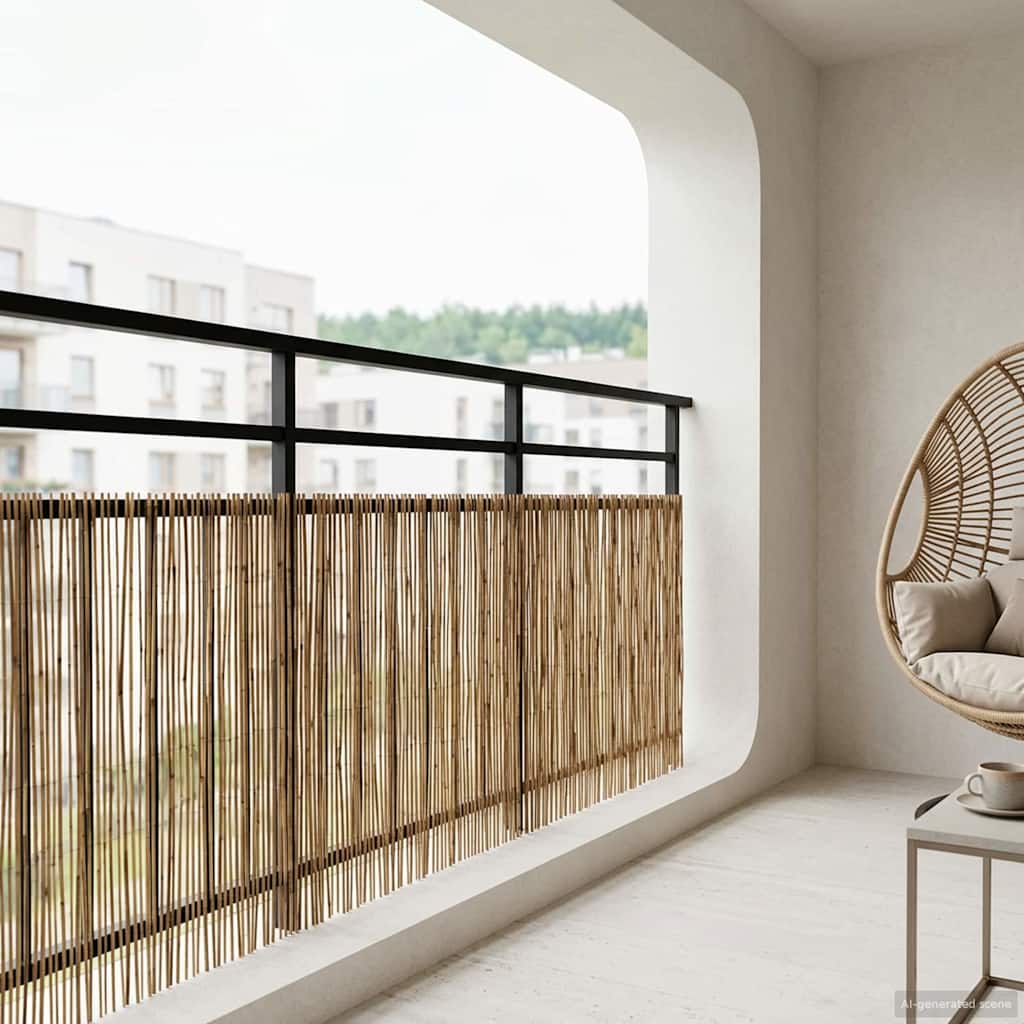 Gartenzaun Karbonisiert 500 x 100 cm Schilf
