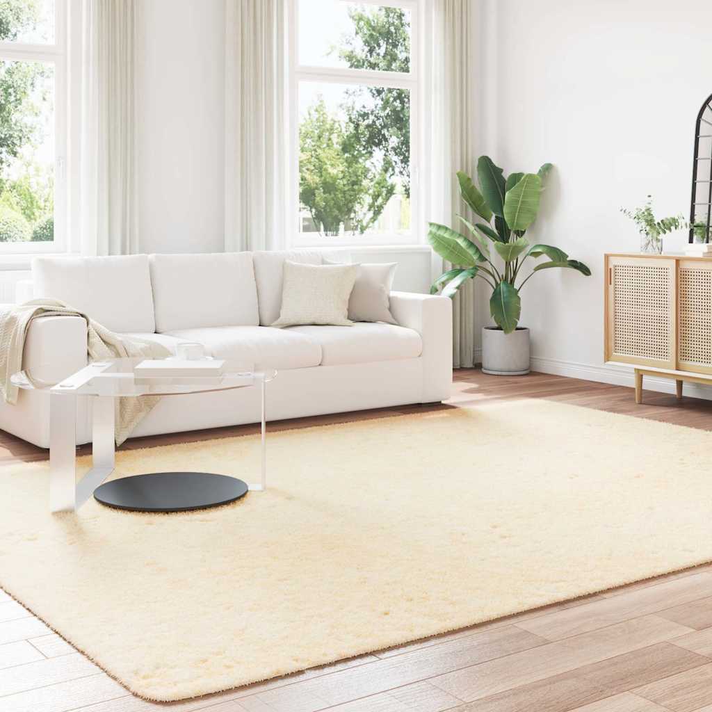 Teppich Shaggy Hochflor NAVARRA Beige 60x100 cm Polyester