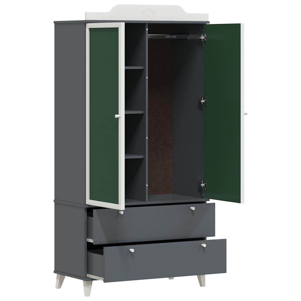 Kreidetafel Kleiderschrank mit Tür ROROS Weiß 90 x 45 x 180 cm