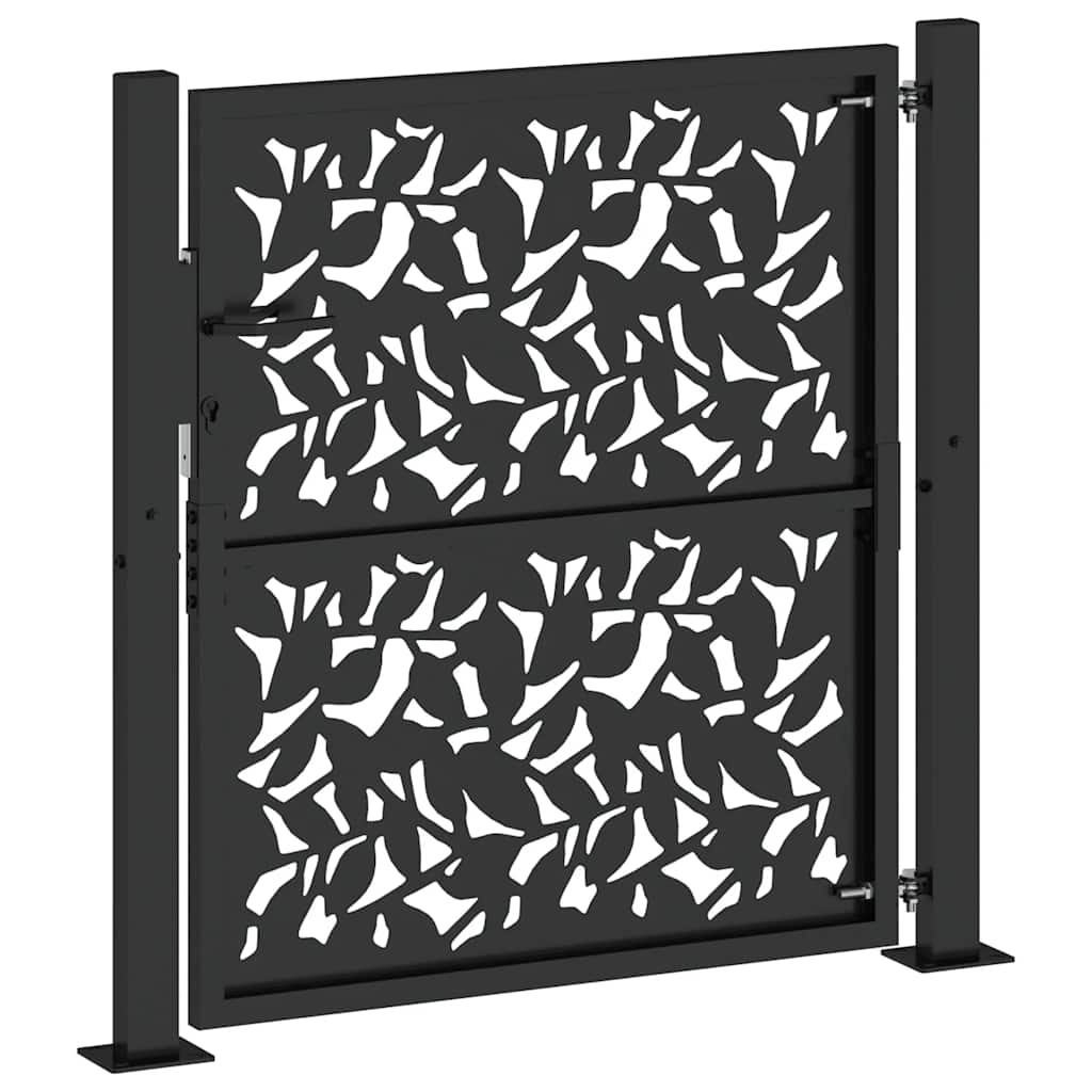 Gartentor Schwarz 100x100 cm Stahl Lichtdesign