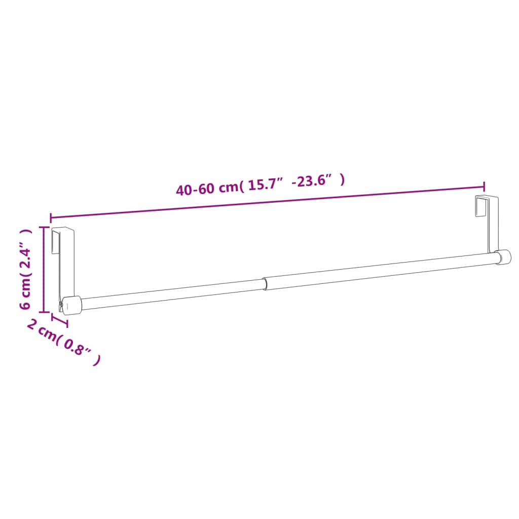 Gardinenstangen 2 Stk. Weiß und Silbern 40-60 cm Aluminium