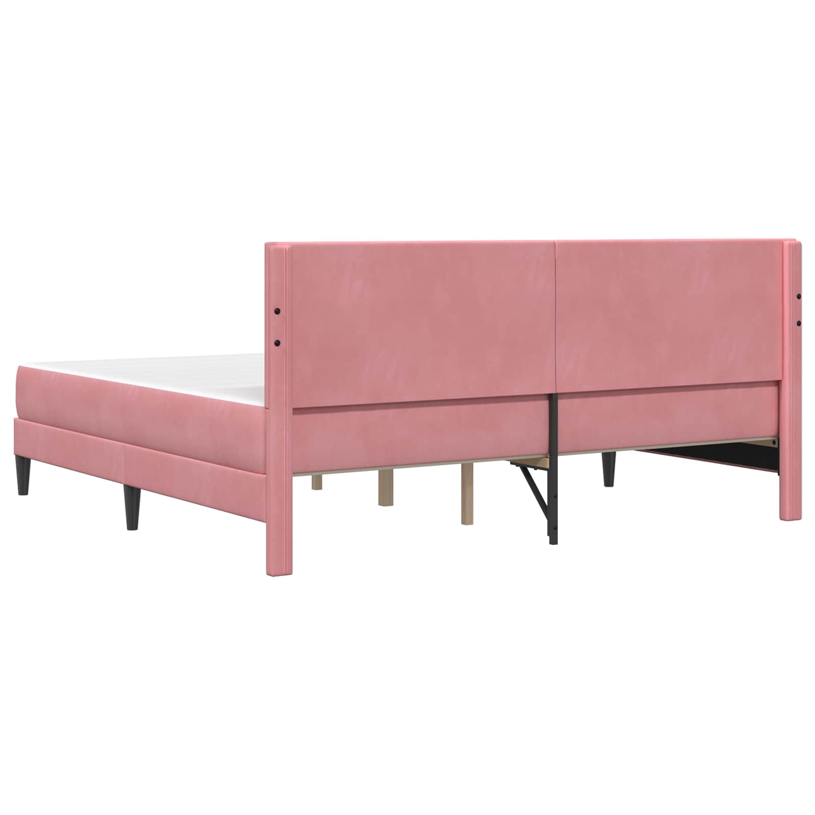 Bettgestell mit Matratze mit Kopfteil Hellgrau 80 x 200 cm Samt