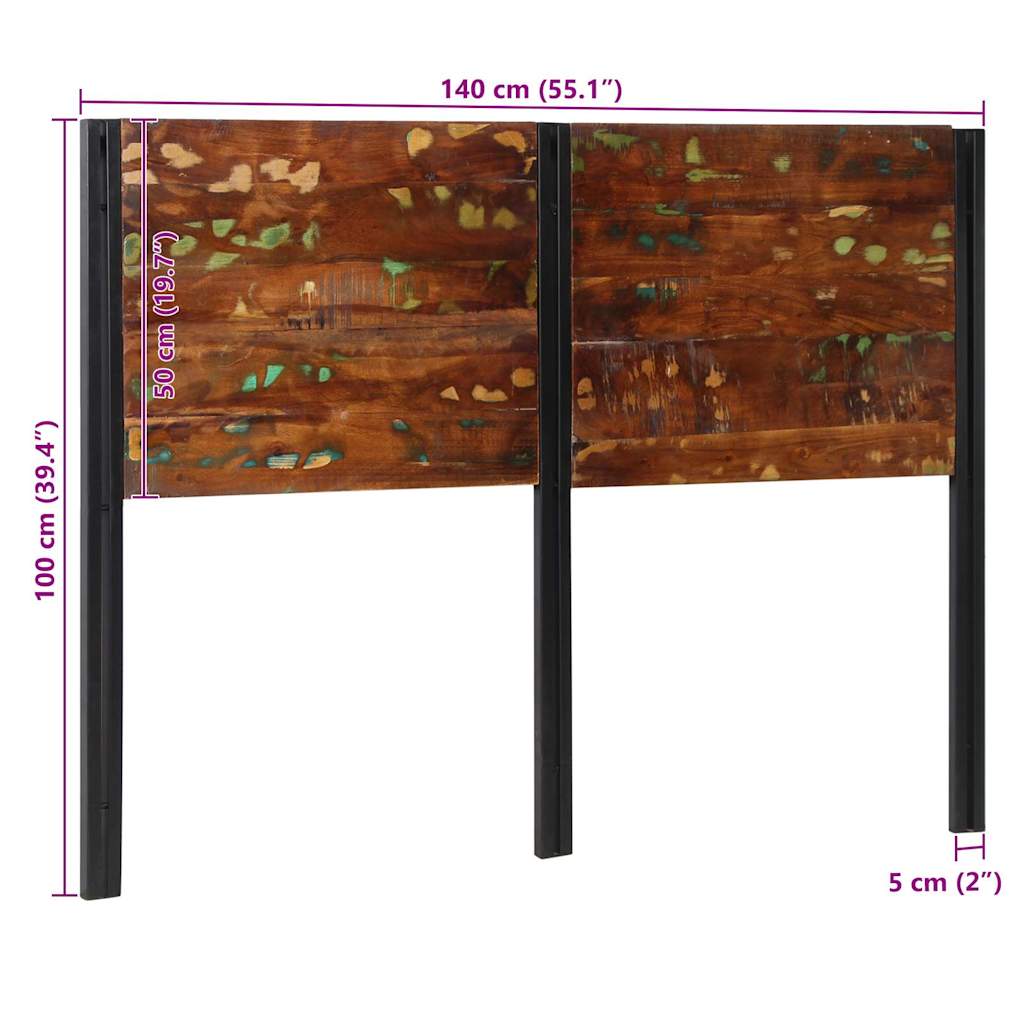 Kopfteil 100 cm Massivholz Mango und Eisen