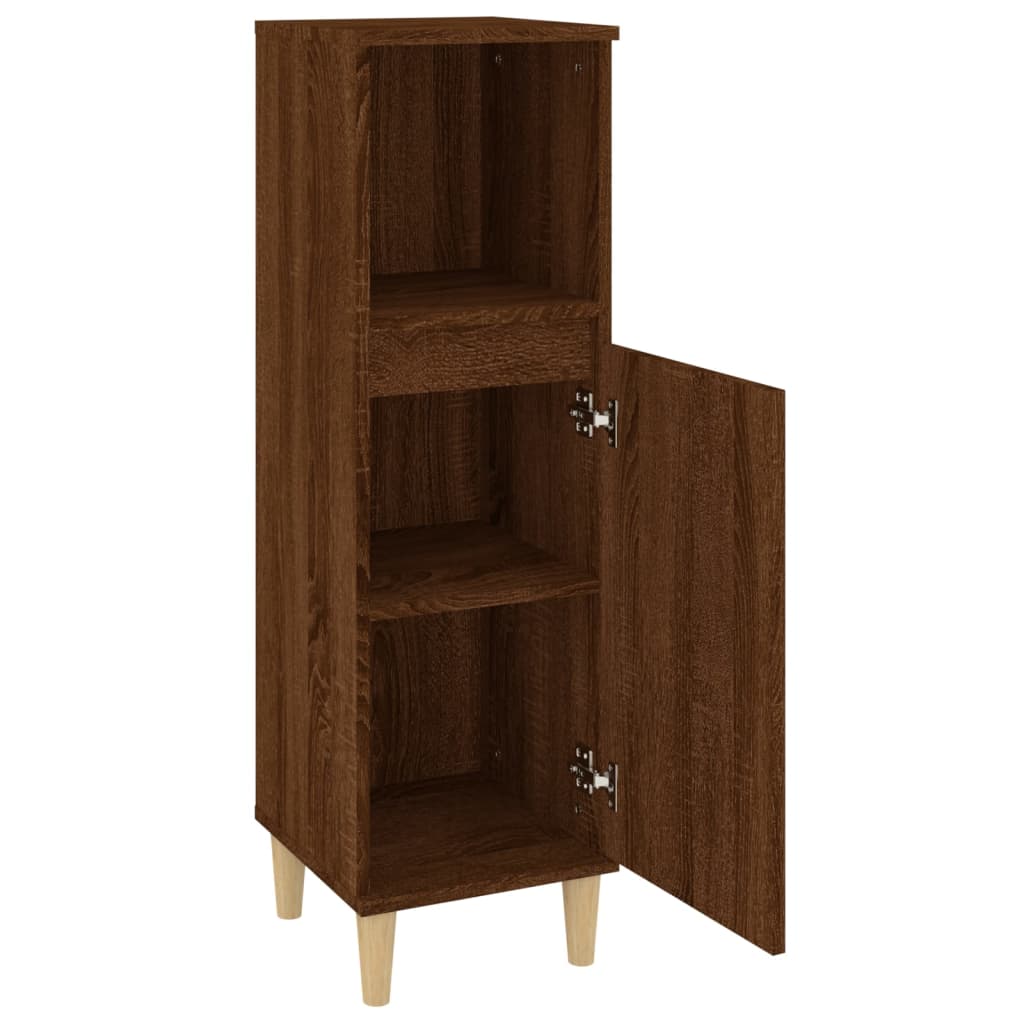 Badschrank Weiß 30x30x100 cm Holzwerkstoff