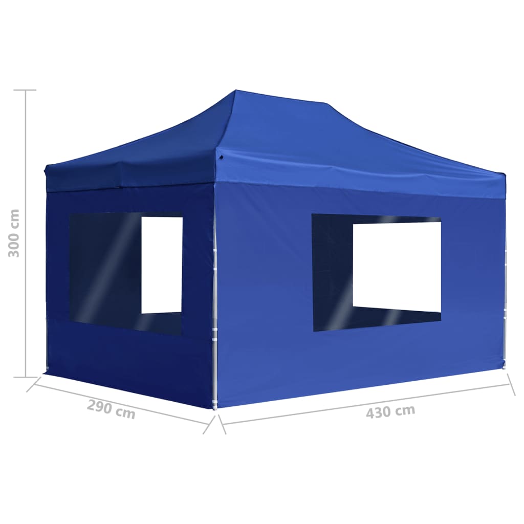 Profi-Partyzelt Faltbar mit Wänden Aluminium 3×3m Weiß