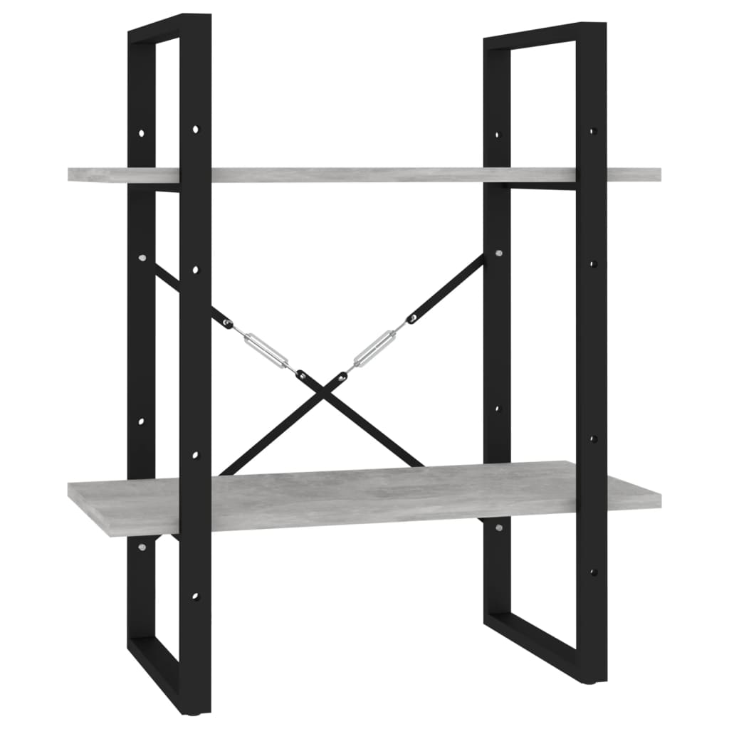 Bücherregal 2 Fächer Weiß 60x30x70 cm Holzwerkstoff