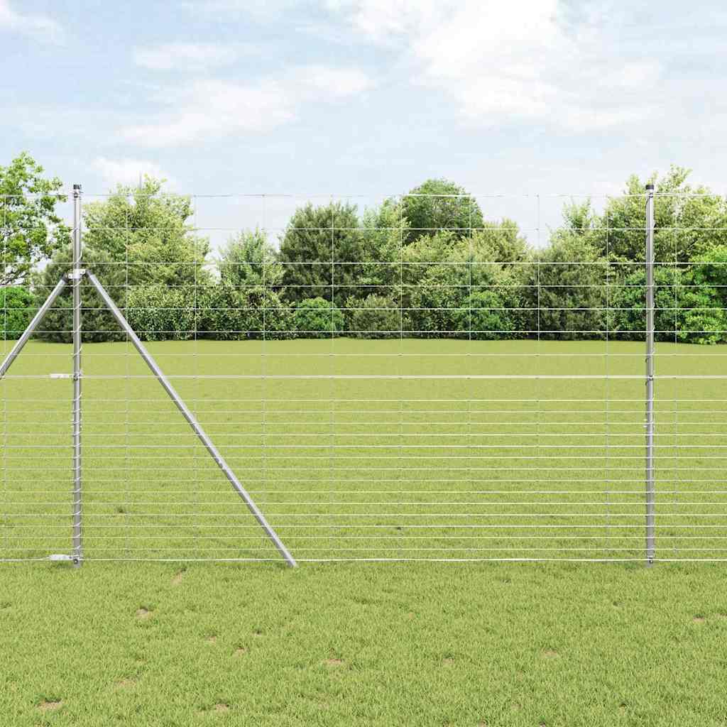 Ground Fix Geschweißter Drahtzaun 25 x 0,8 m Silber Netz
