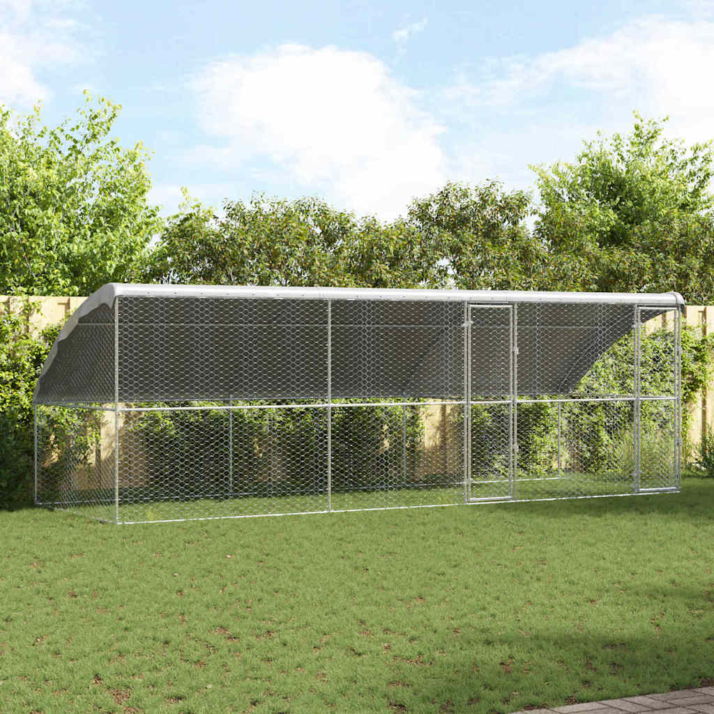 Hundekäfig 2 pcs Silber 4 x 2 x 2 m Verzinkter Stahl