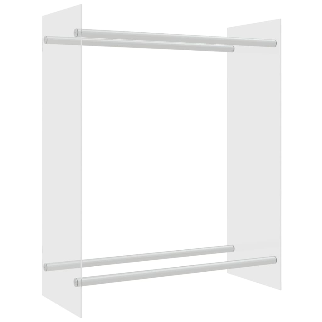 Brennholzregal Schwarz 40x35x100 cm Hartglas