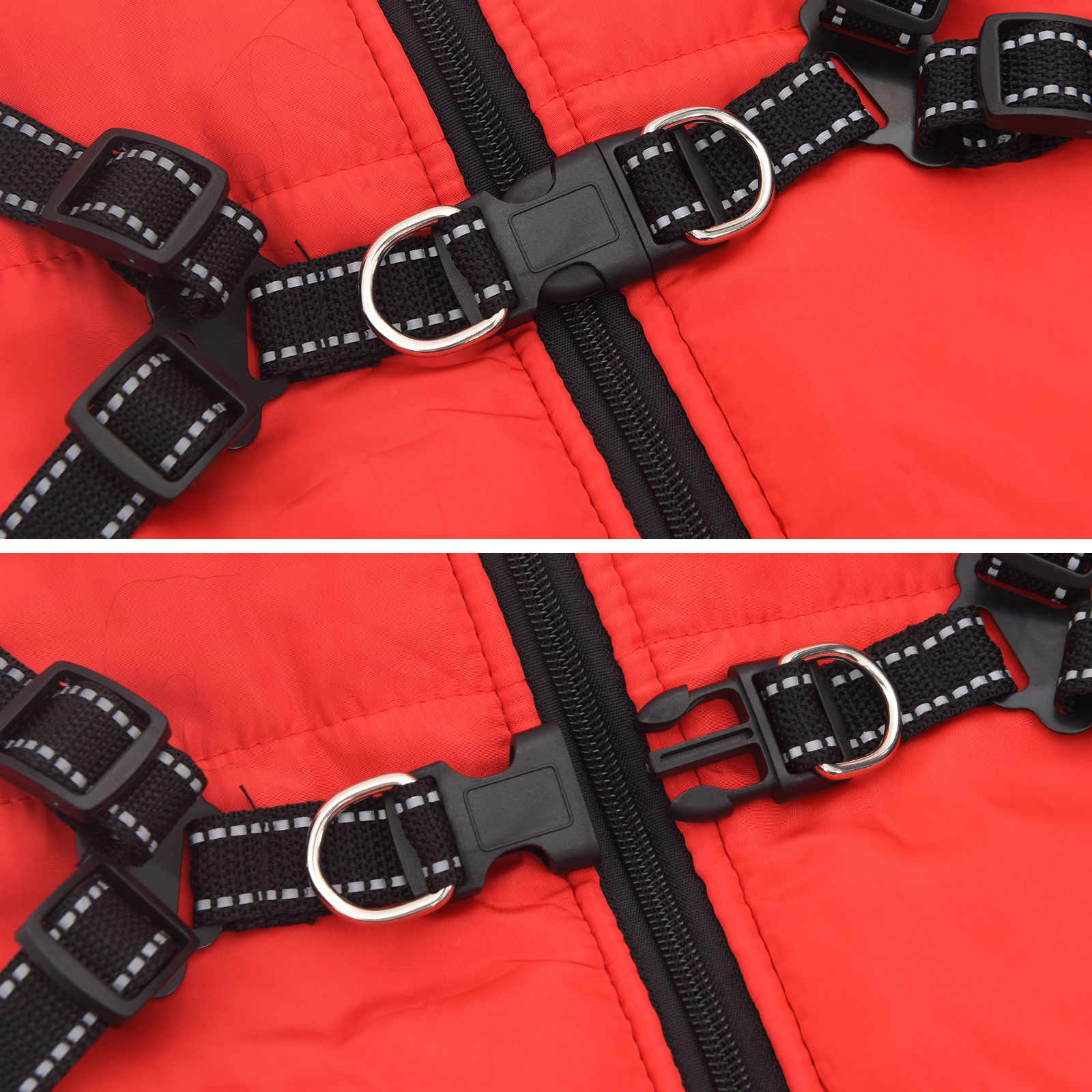Hundemantel Rot L24 Fleece und Polyester