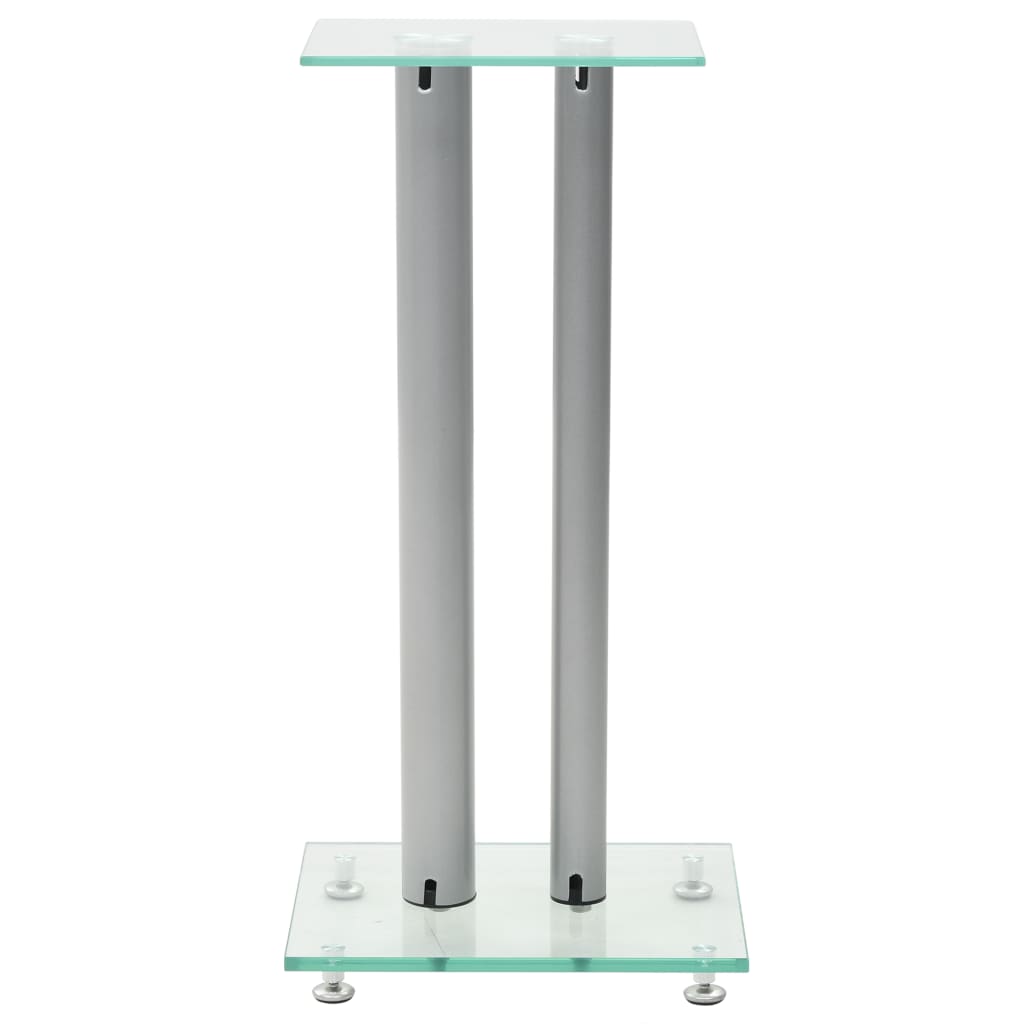 Lautsprecherständer 2 Stk. Doppelsäulen-Design Hartglas Schwarz