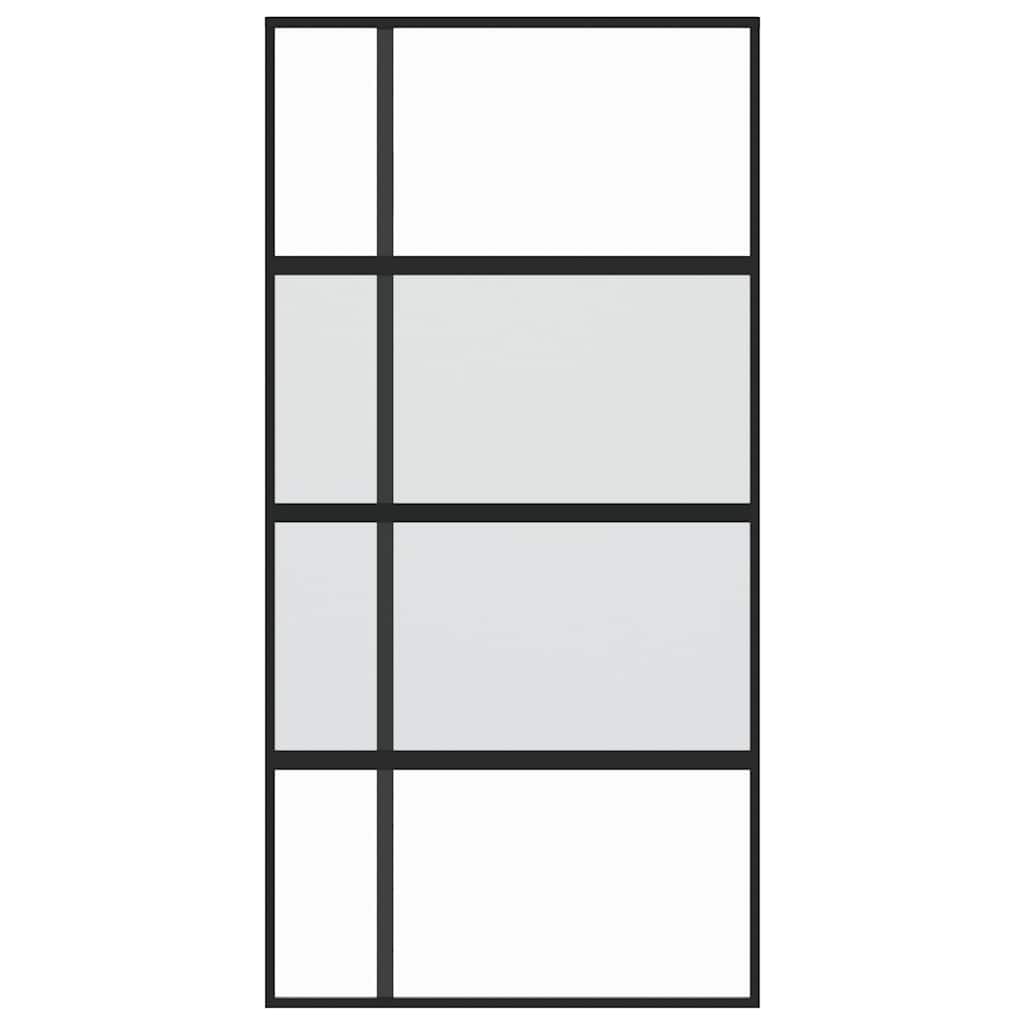 Schiebetür ESG-Glas und Aluminium 76x205 cm Schwarz
