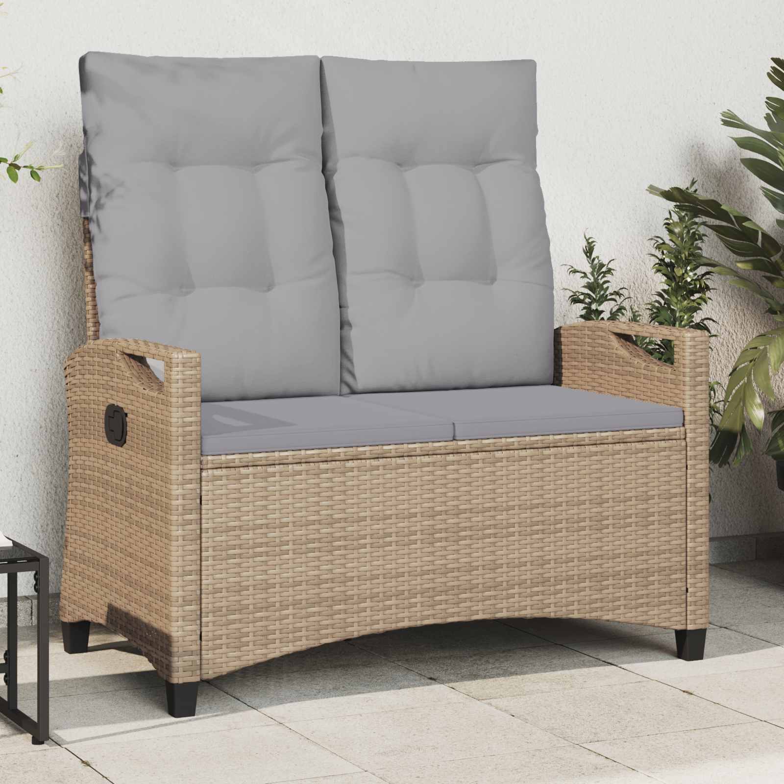 Gartenbank Schwarz 105 x 60 x 112 cm Stahl und Polyester