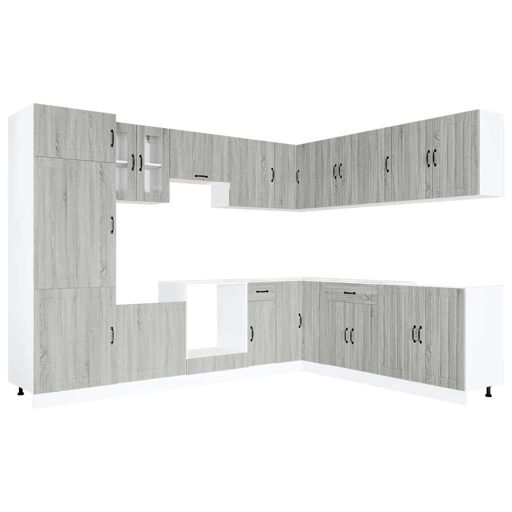14-tlg. Küchenschrank-Set Lucca Weiß Holzwerkstoff