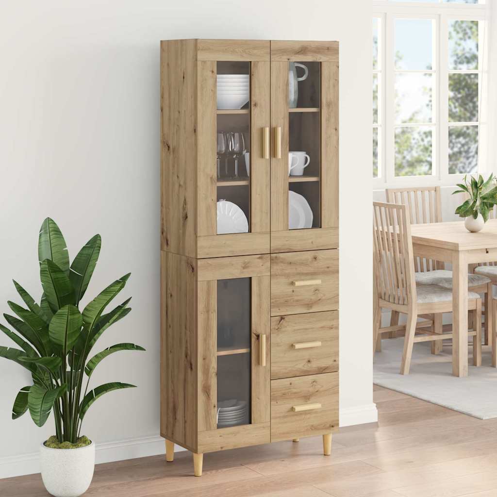 Highboard Altholz 69,5 x 34 x 180 cm Holzwerkstoff